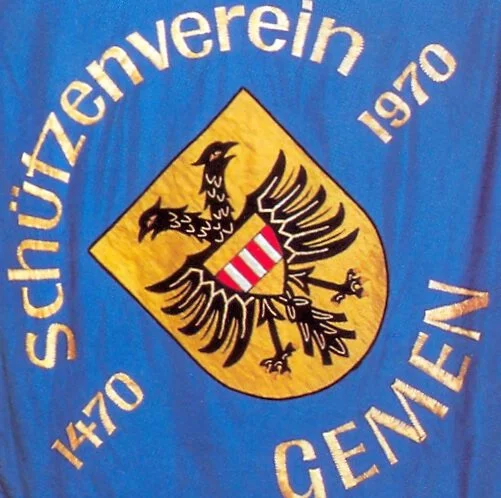 Vereinsfahne von 1970 mit dem Wappen